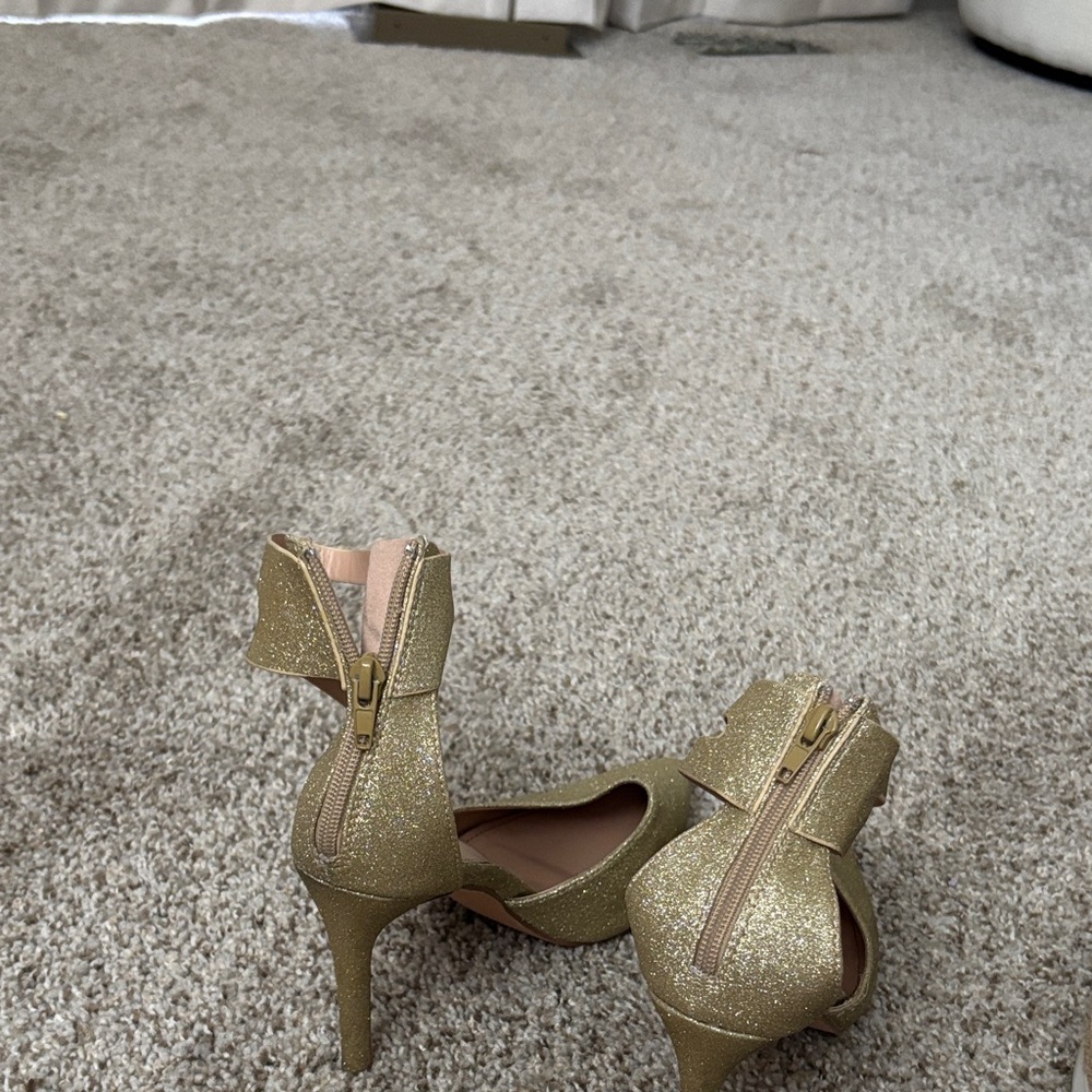 Lulu's Glittering Gold Heels